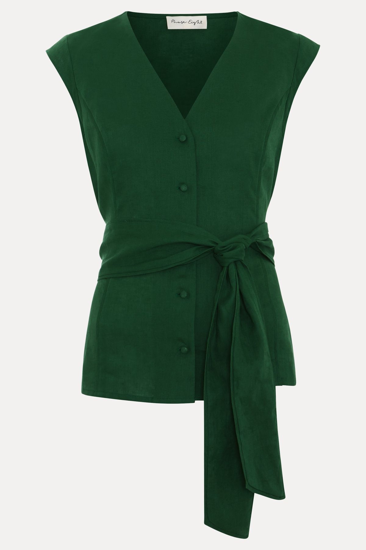 Phase Eight Mariana Linen Tie Waist Top
