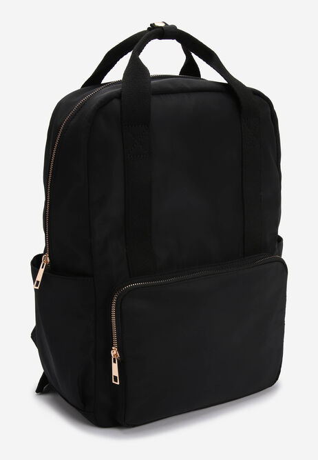 Womens Black Top Handle Rucksack Bag
