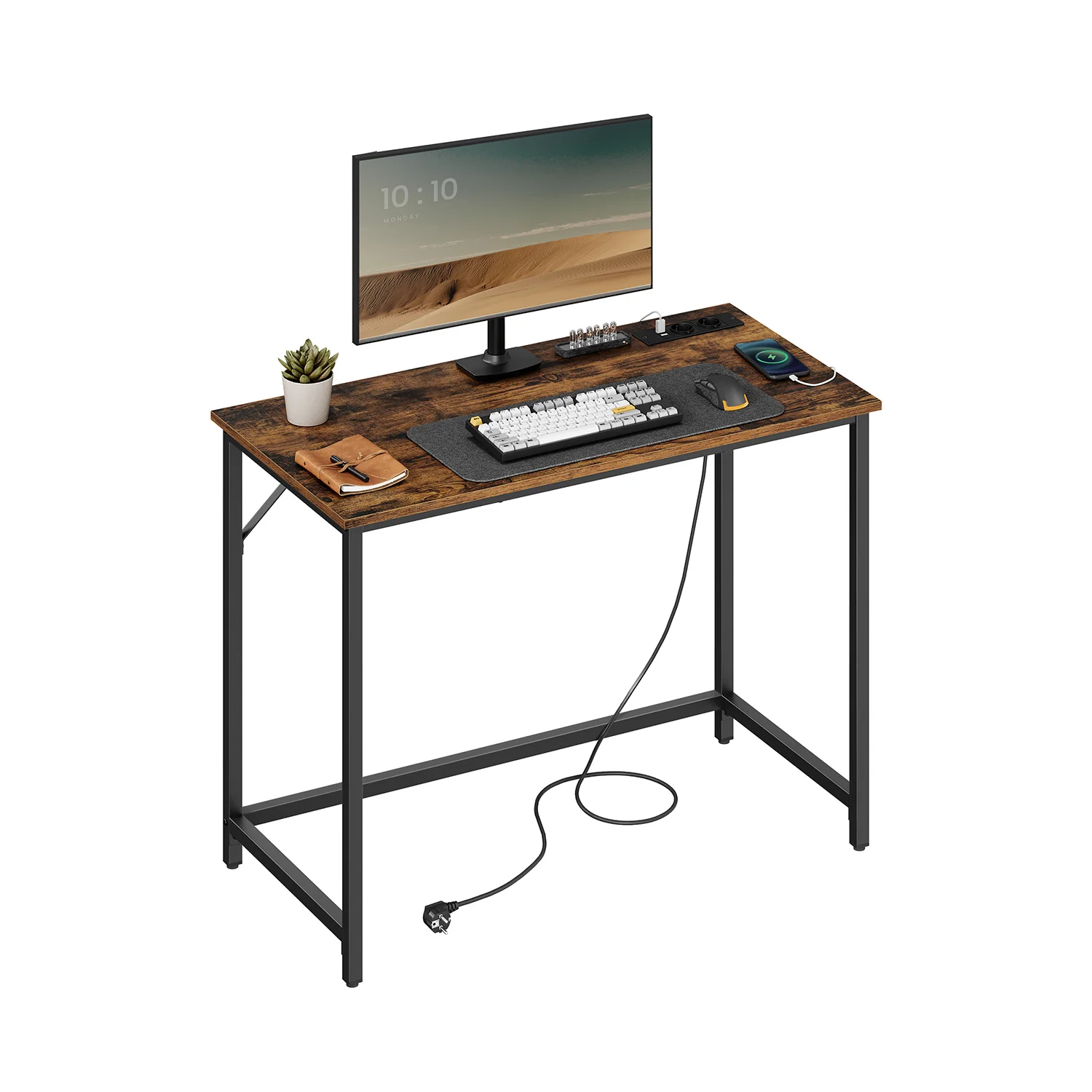 Bureau informatique avec multiprises LED