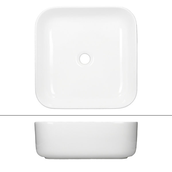Lavabo carré ceramique vasque a poser salle de bain lave-mains blanc 390x390 cm