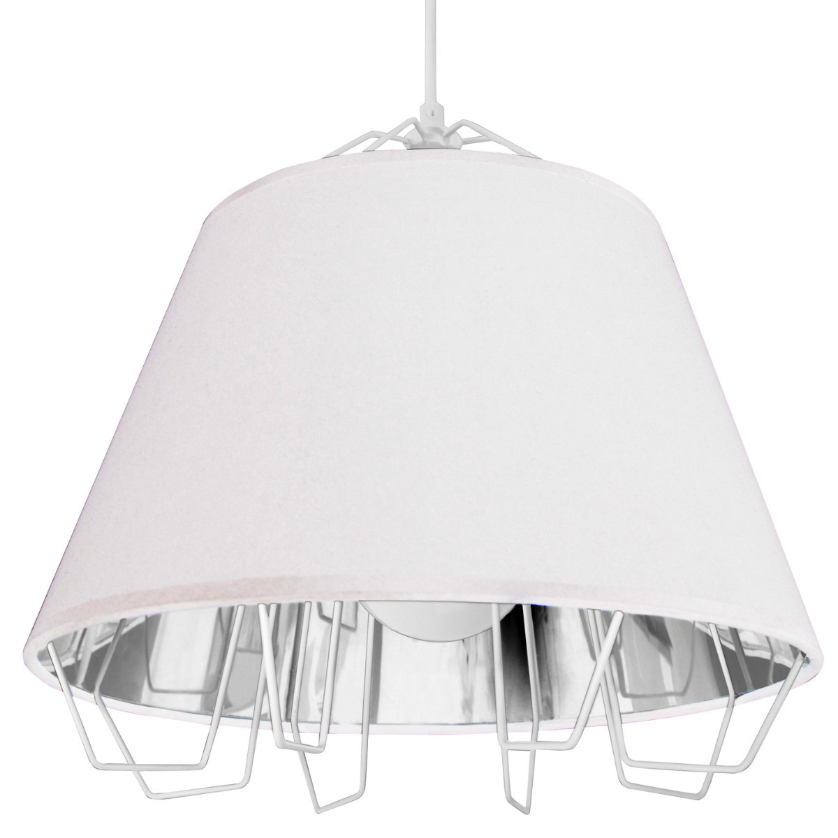 Lampa wisząca biało-srebrna FALUN1xE27x20W wym: 150x34x36 cm Polux