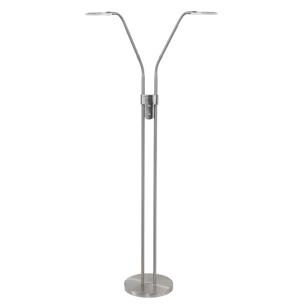 Highlight vloerlamp Rodeo - 2 lichts - 50 x 130  cm - mat chroom