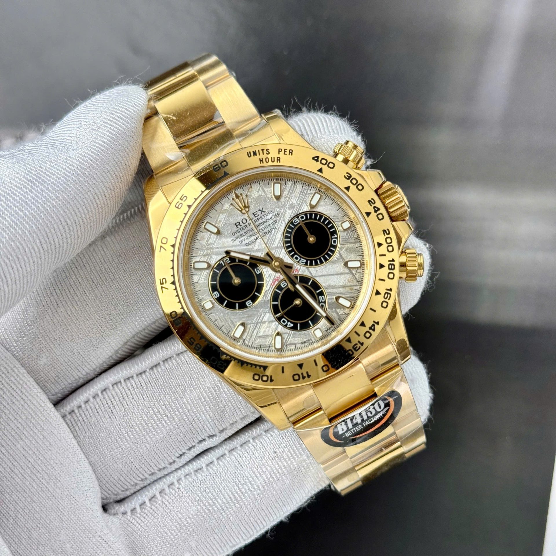 Rolex Daytona 116508 YG Plated Meteorite Dial 40mm Oyster Super Clone