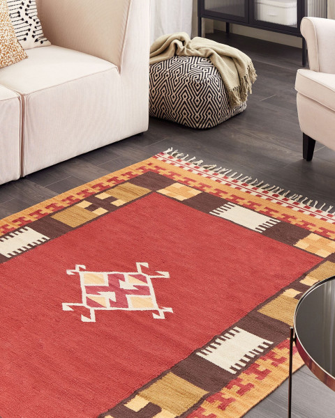 Dywan bawełniany kilim 160 x 230 cm wielokolorowy