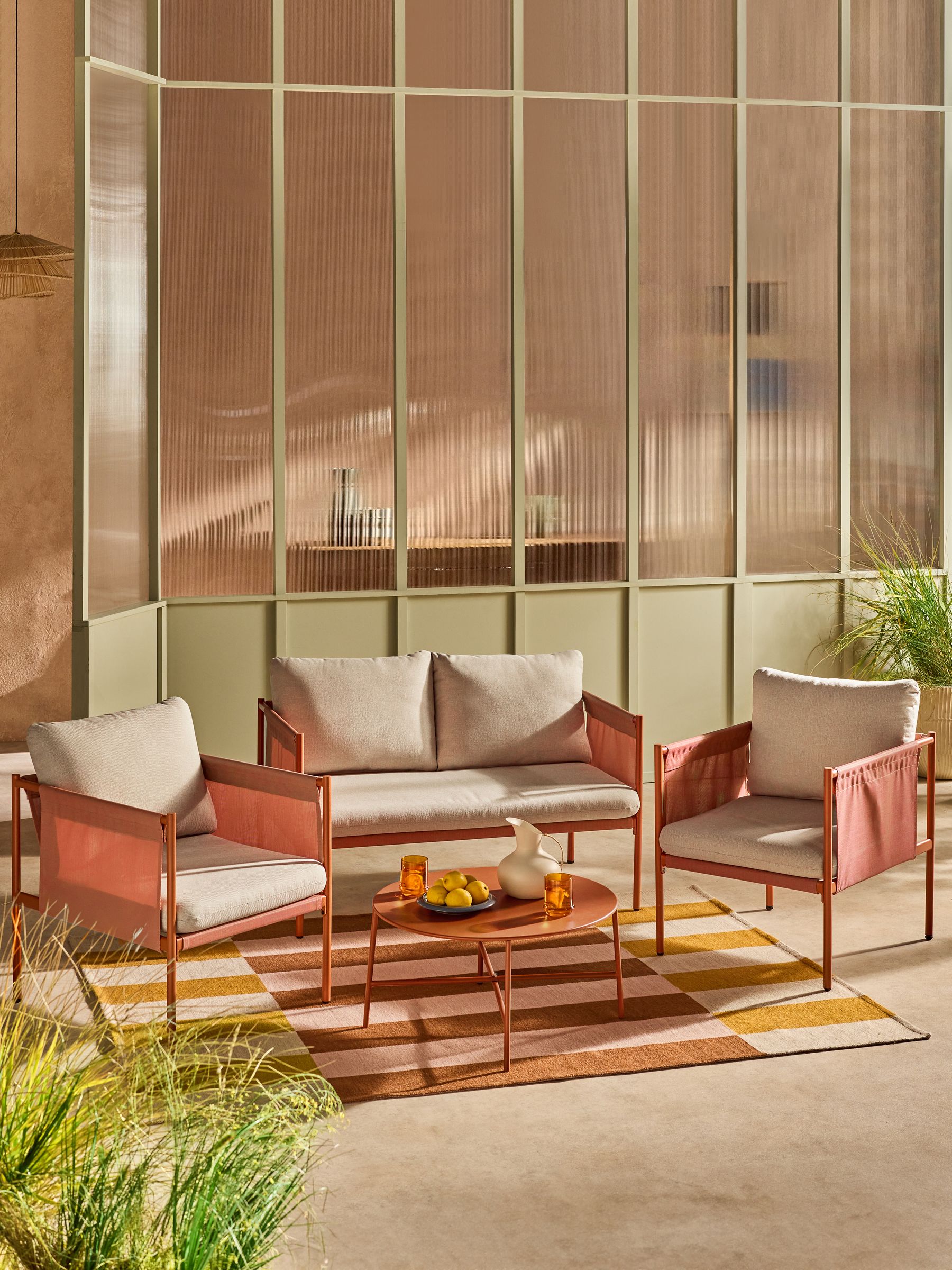 4 Piece Estelle Garden Lounge Set in Terracotta