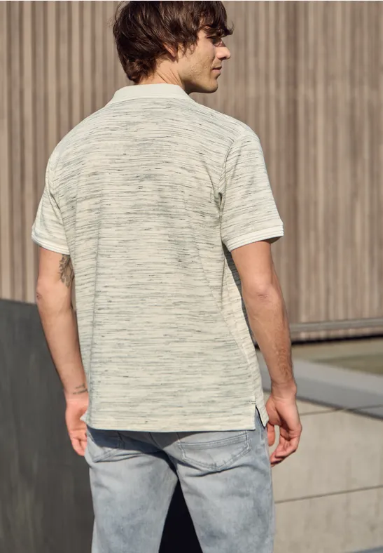 Kurzarm Poloshirt im Space-dye-Look