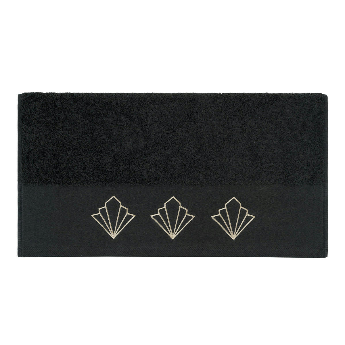 PALIMA - Serviette de toilette en coton Noir 50x100 cm