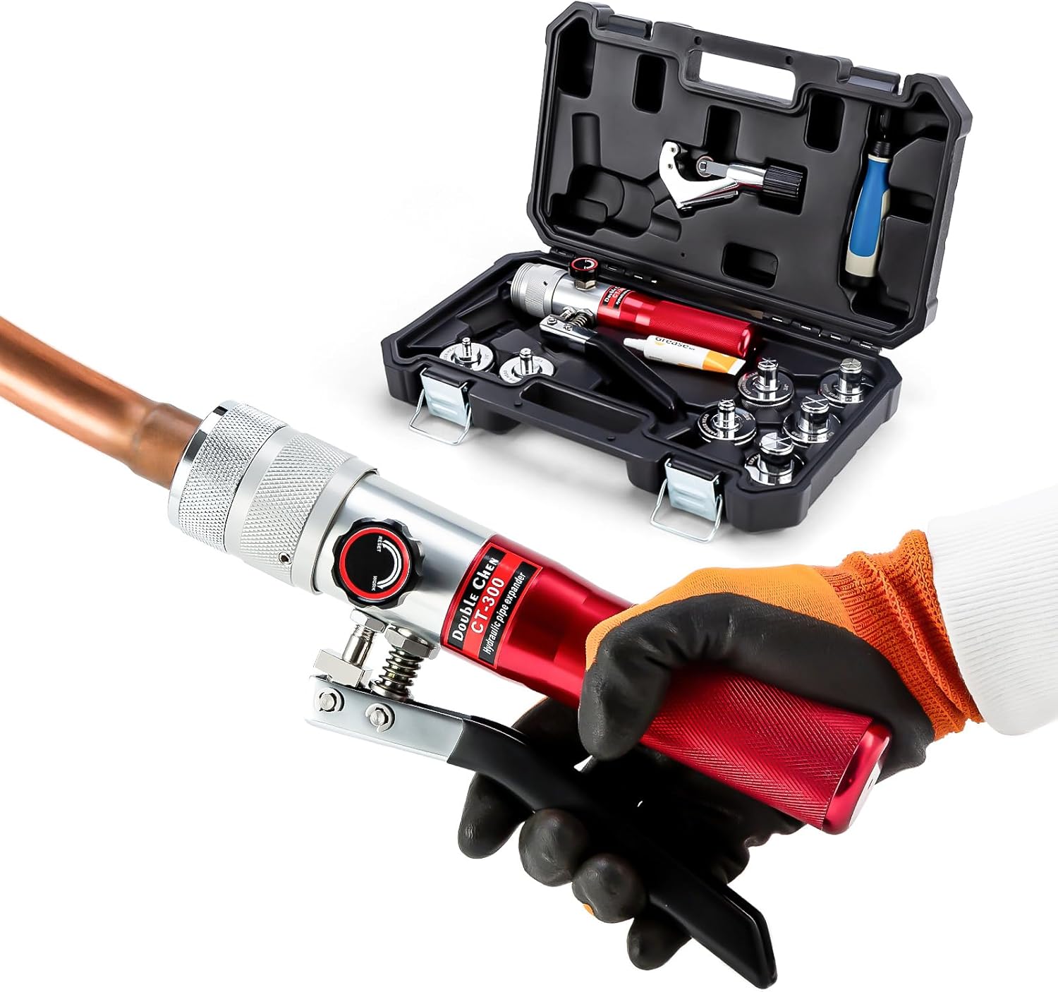 HVAC Swaging Tools Kit Hydraulic Copper Pipe Tube Expander Tool 3/8, 1/2, 5/8, 3/4,7/8,1,1-1/8 Inch