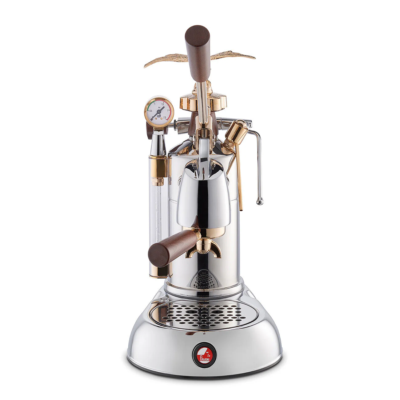 La Pavoni Expo 2015 Lever Coffee Machine Stainless Steel Gold and