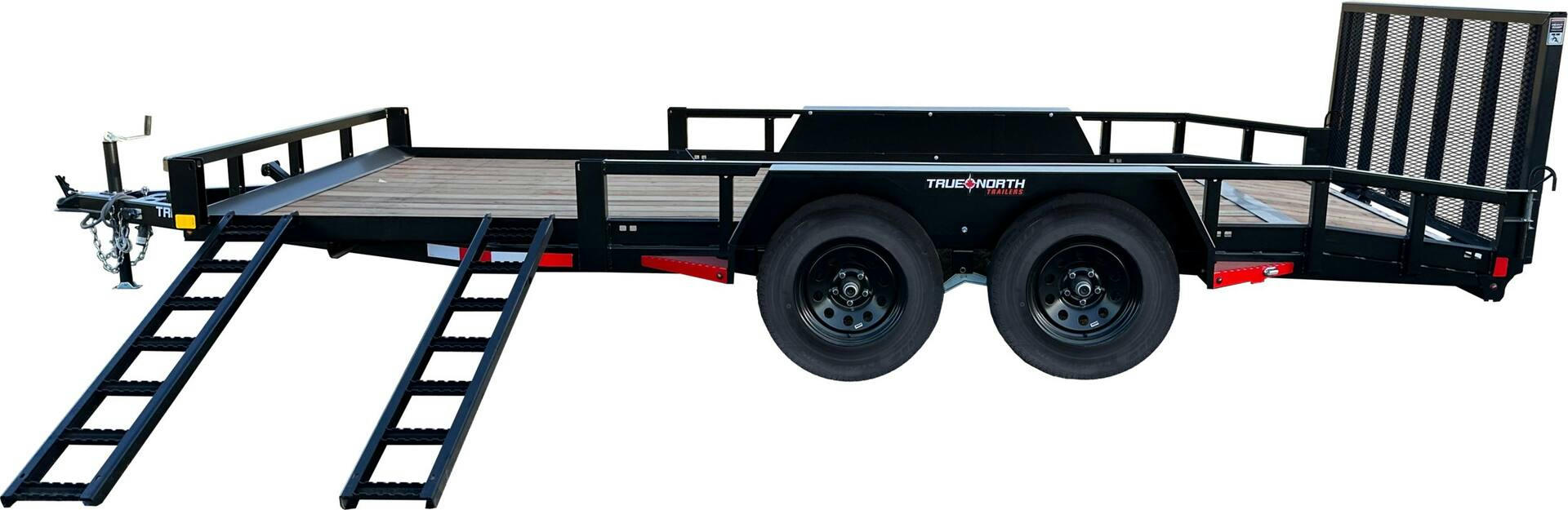 True North 83-in x 16-ft Tandem Axle Utility Trailer, Black