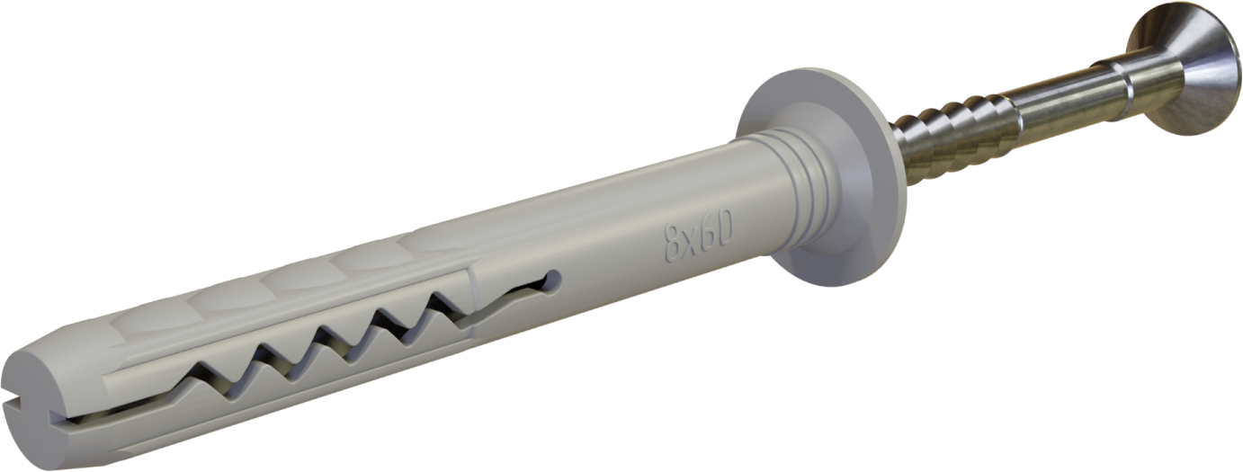 Kołek rozporowy do szybkiego montażu z kołnierzem KSMK koszulka: ø6x40mm , gwóźdź: ø3,8x44mm STALCO KSMK - 6X40