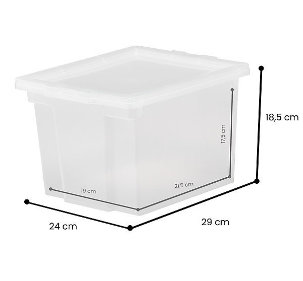 Iris Ohyama, Boites de Rangement Polyvalente, 10L, Lot de 6, Transparent, USB-S