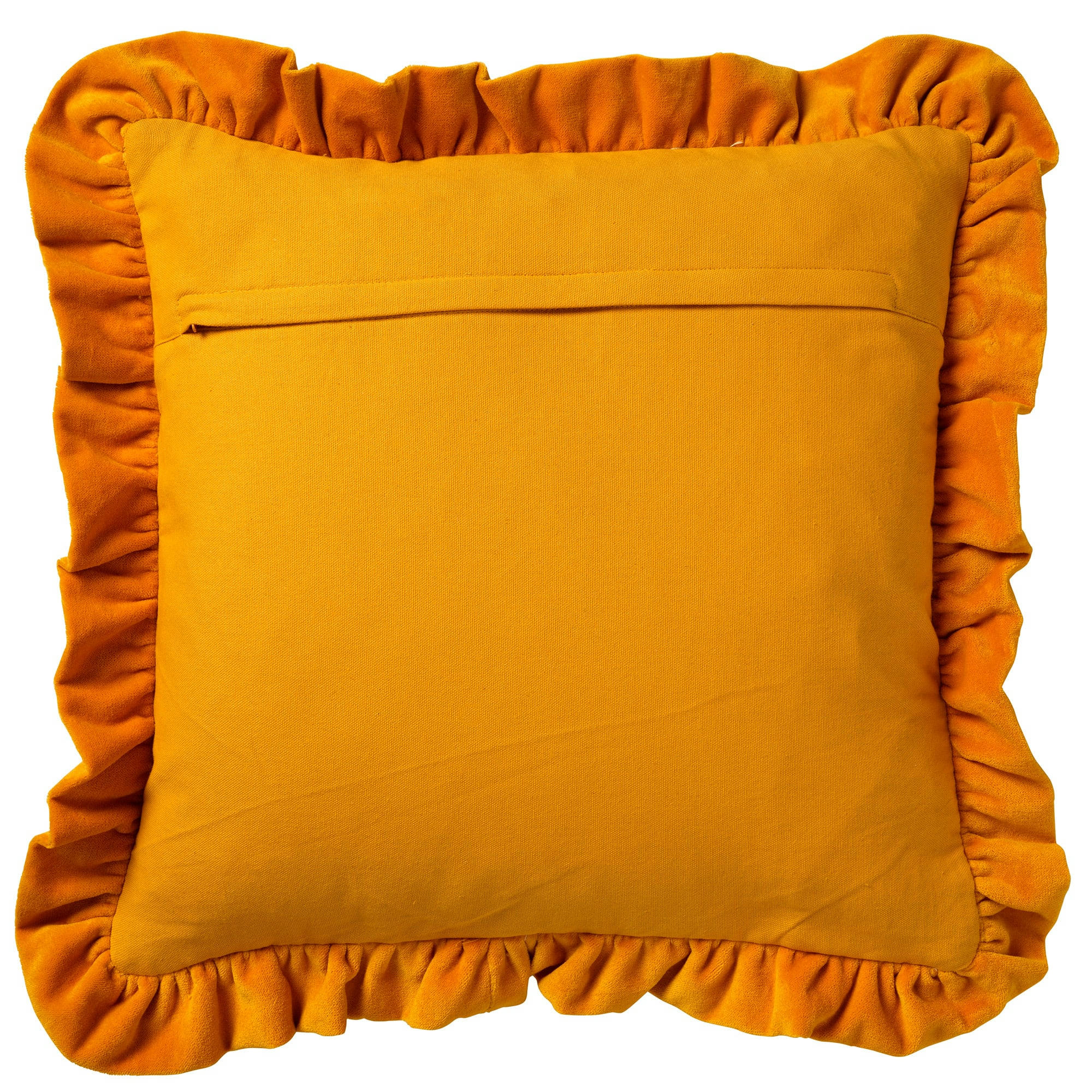 YARA - Coussin - jaune en velours 45x45 cm uni