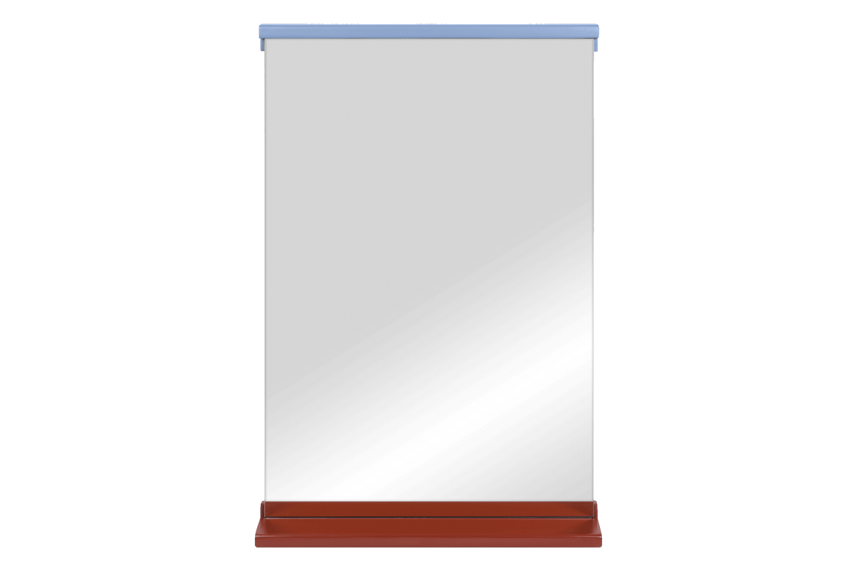 noo.ma Lun wandspiegel 75 x 50 cm - houten frame, Auburn Red & Frosty Blue