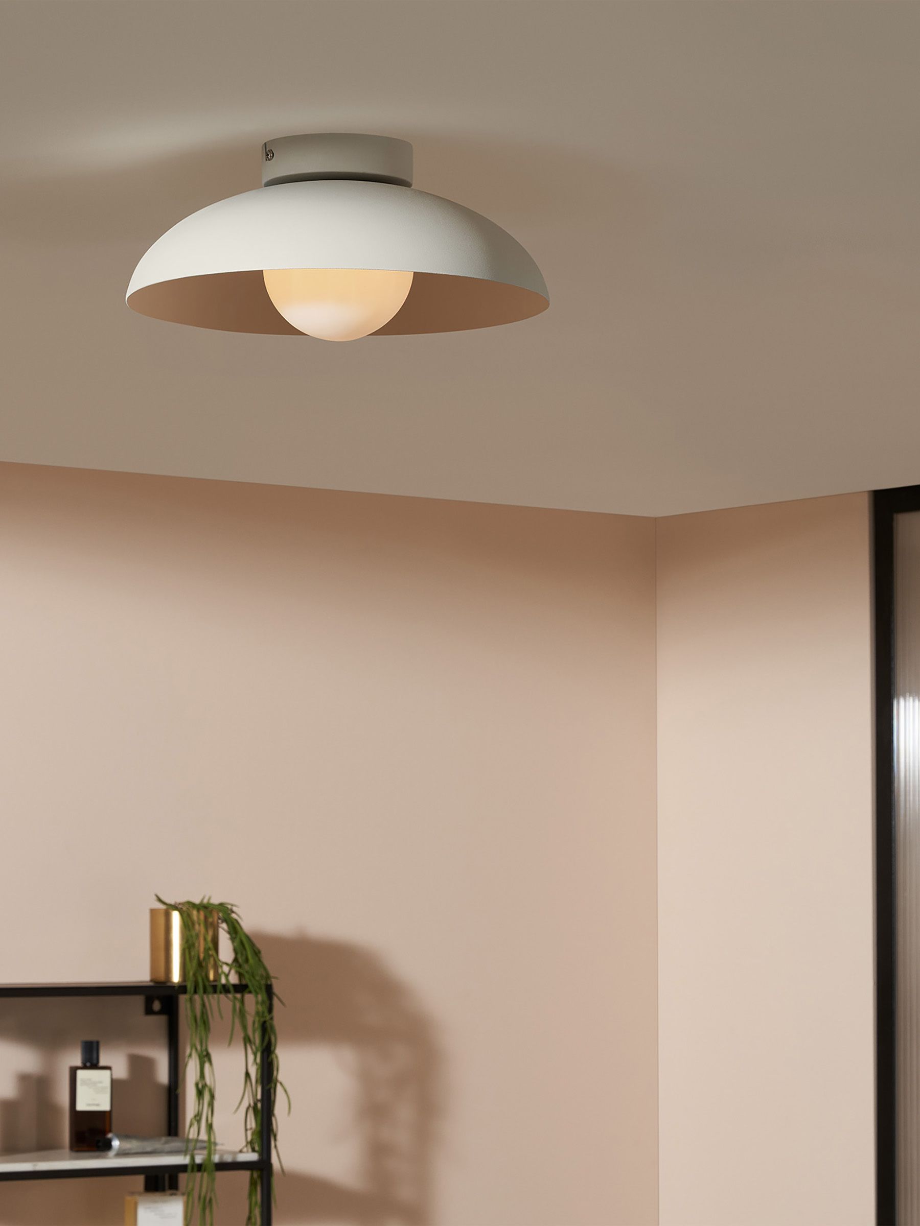 Malta Bathroom Flush Ceiling Light in Cream
