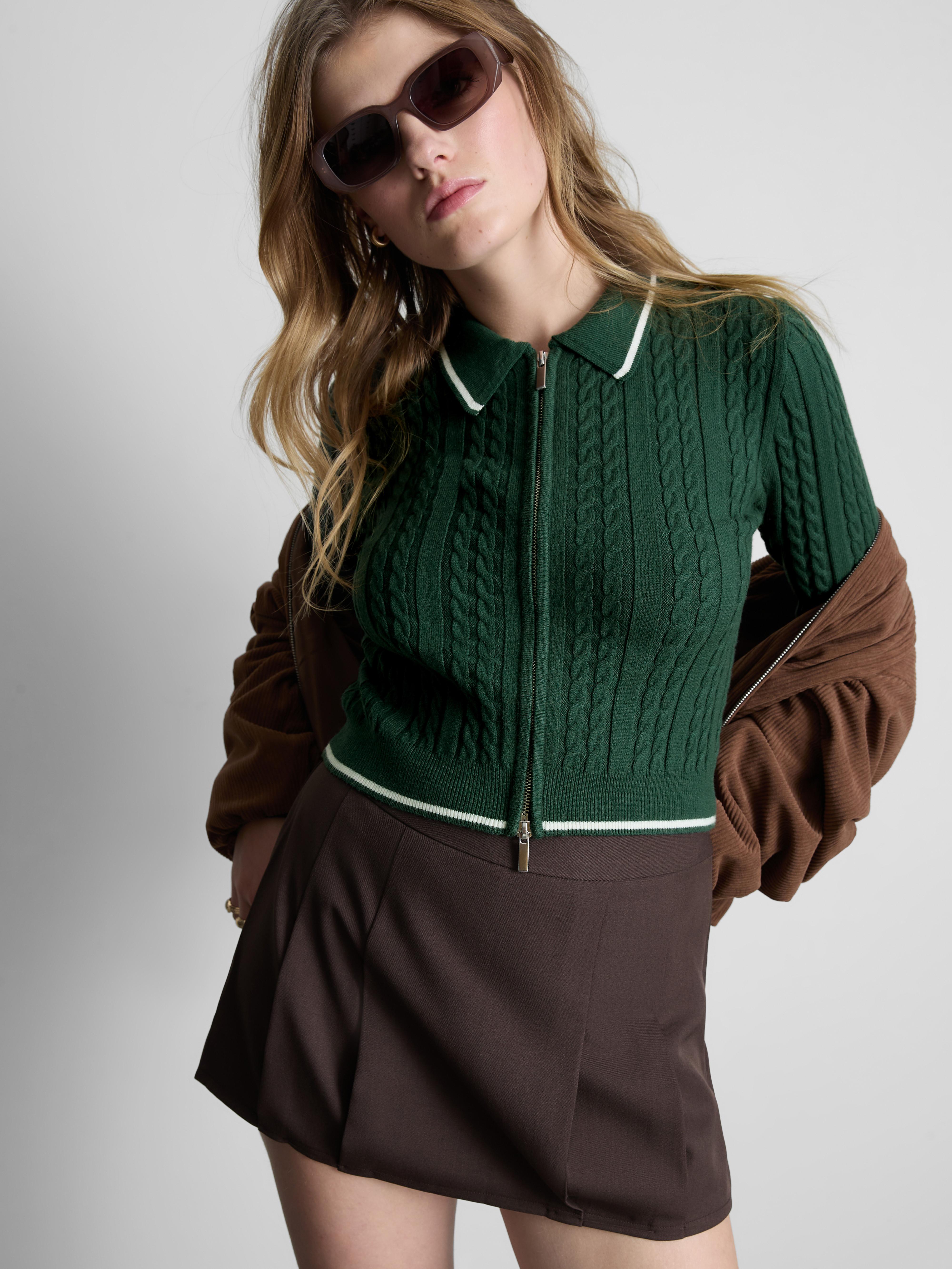 Polo Cable Knit Cardigan