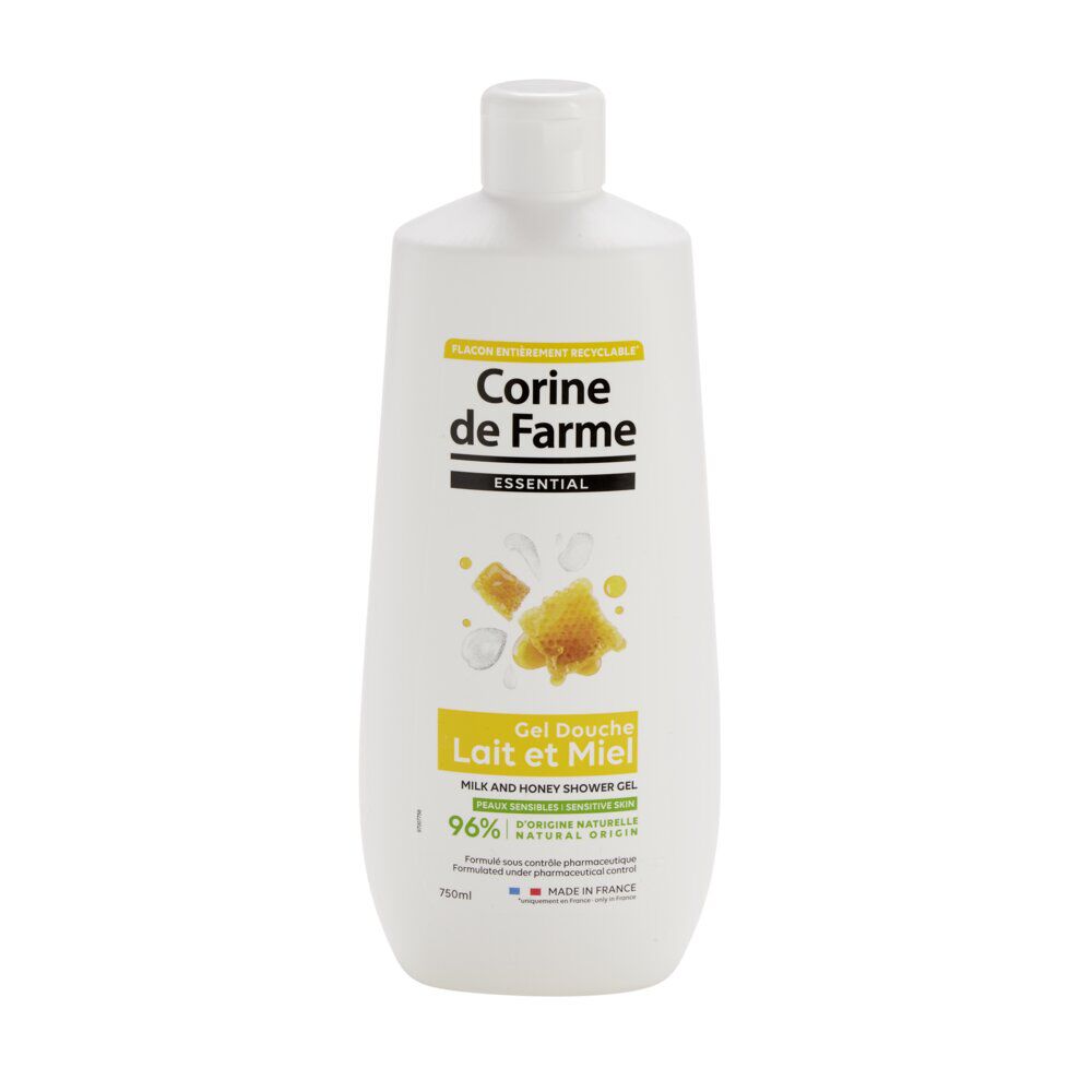 Gel douche lait et miel Corine de Farme peaux sensibles 750ml