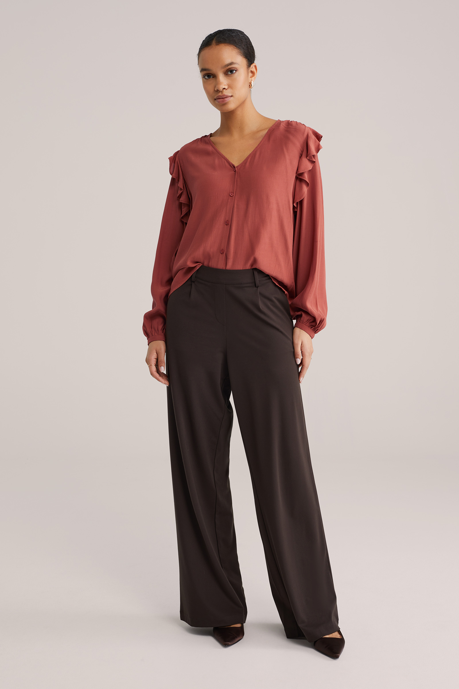 Dames blouse met ruches