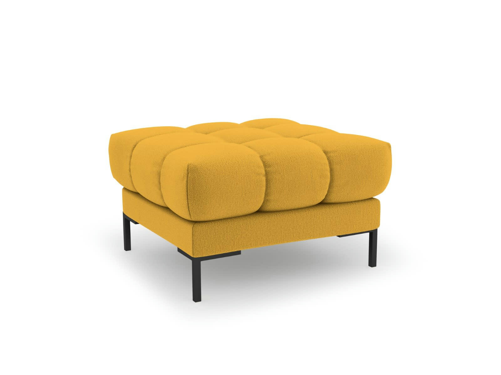 MAMAIA - Pouf 1 place en tissu structurel jaune