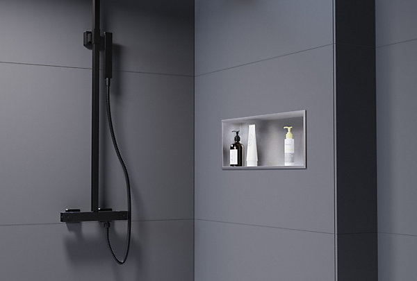 Niche murale de douche, étagère encastrable douche acier inox - 20x60x10cm - NT206010X Acier brossé