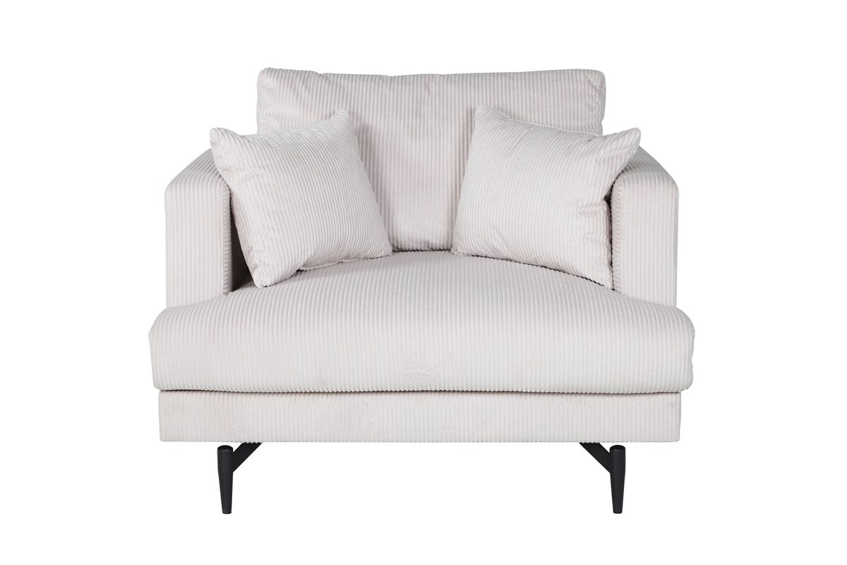 Matis Fauteuil - Beige Ribstof