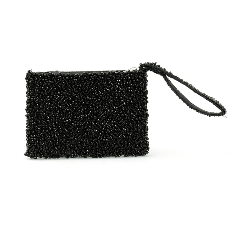 BEADED - Portefeuille de perles noir