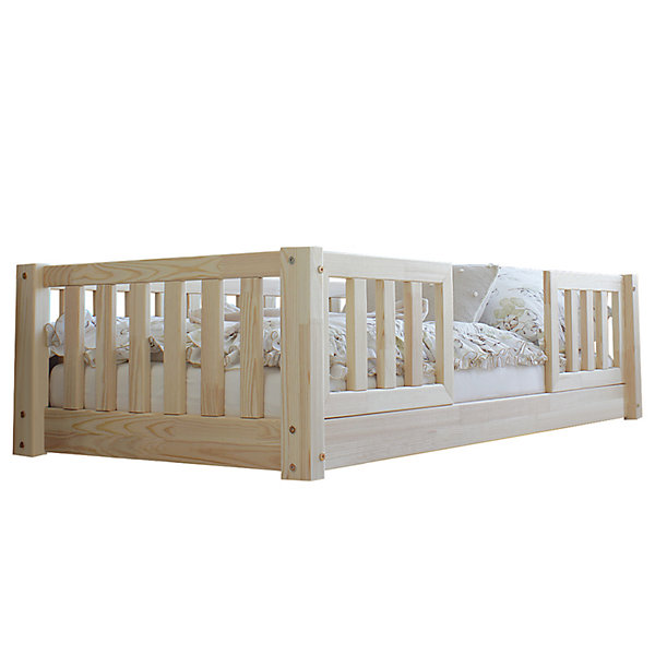 Lit 90x190 barrières et sommier inclus pieds 1 cm Agnès Bois