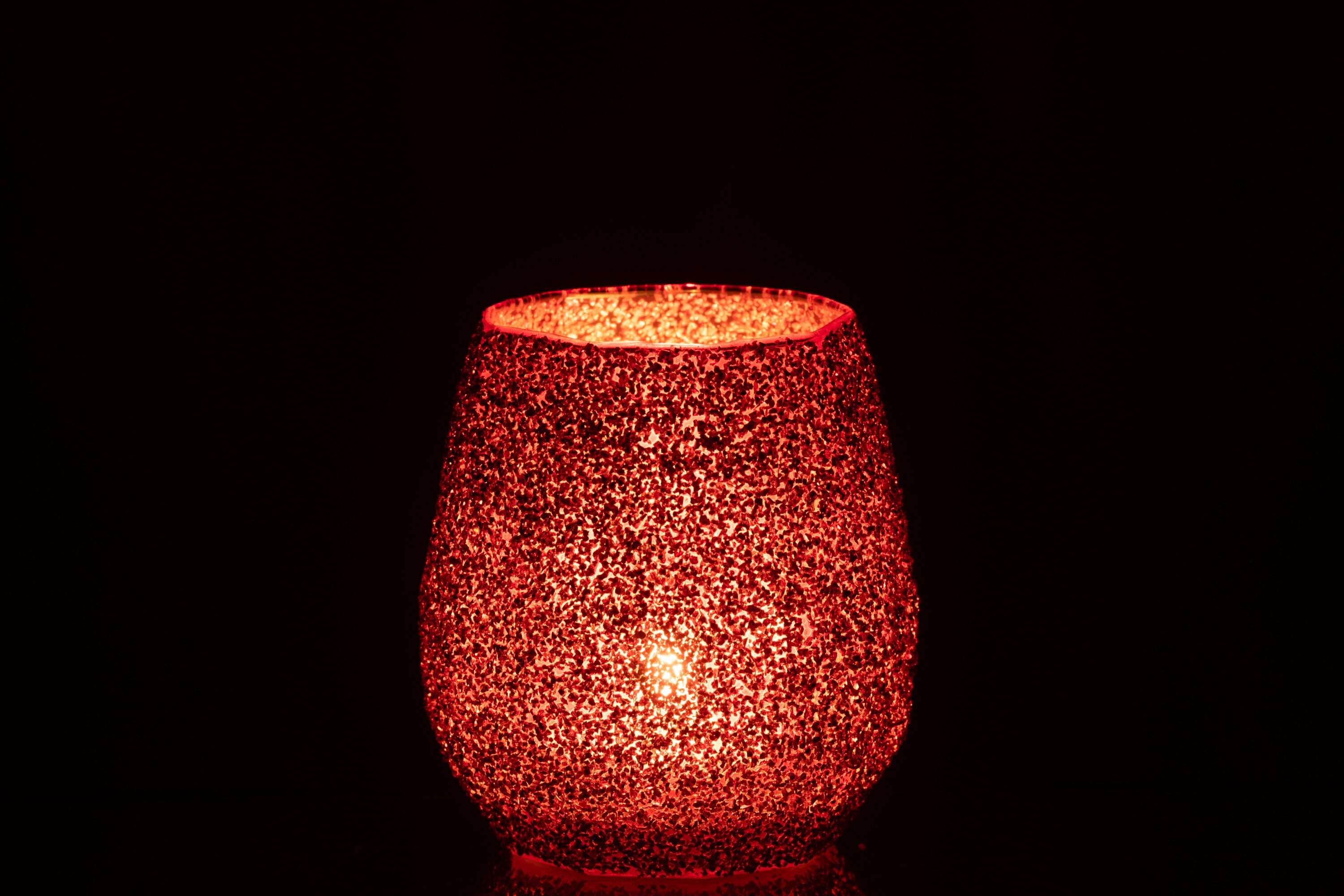 J-Line theelichthouder - glas - rood - large