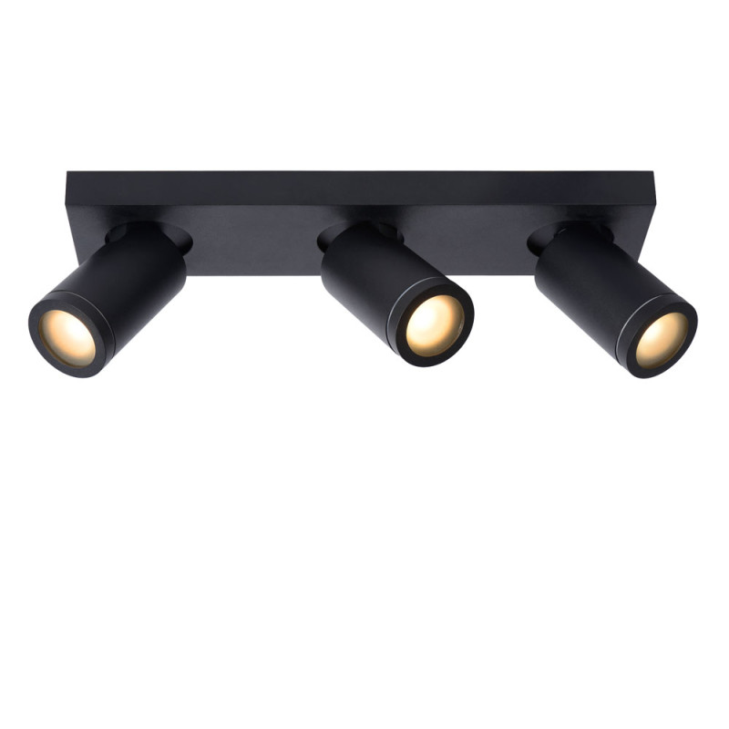 Spot LED pour salle de bain Taylor noir GU10 3 x 5 W LUCIDE