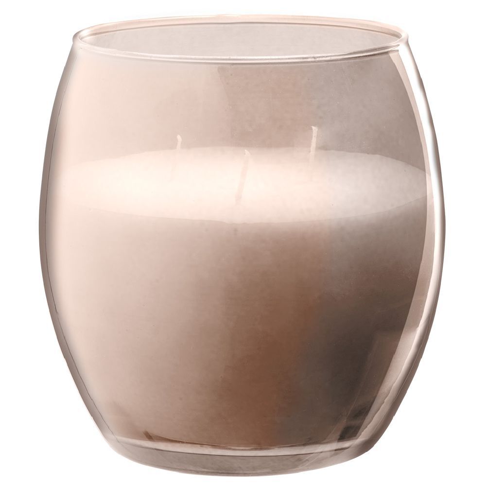 Bougie XL dans verre coloré rose senteur fruit de la passion 36H