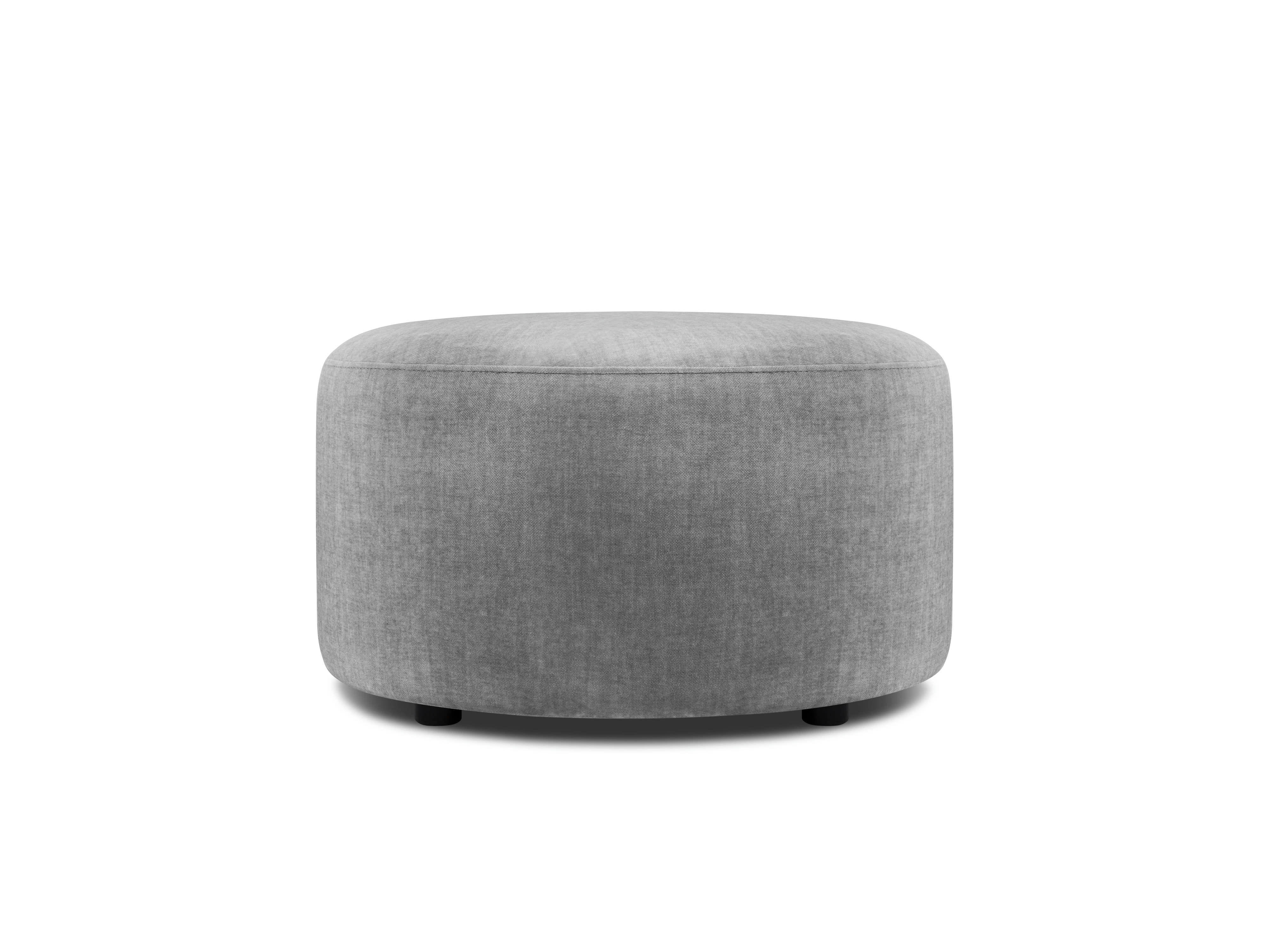 ALICE - Pouf en velours gris clair