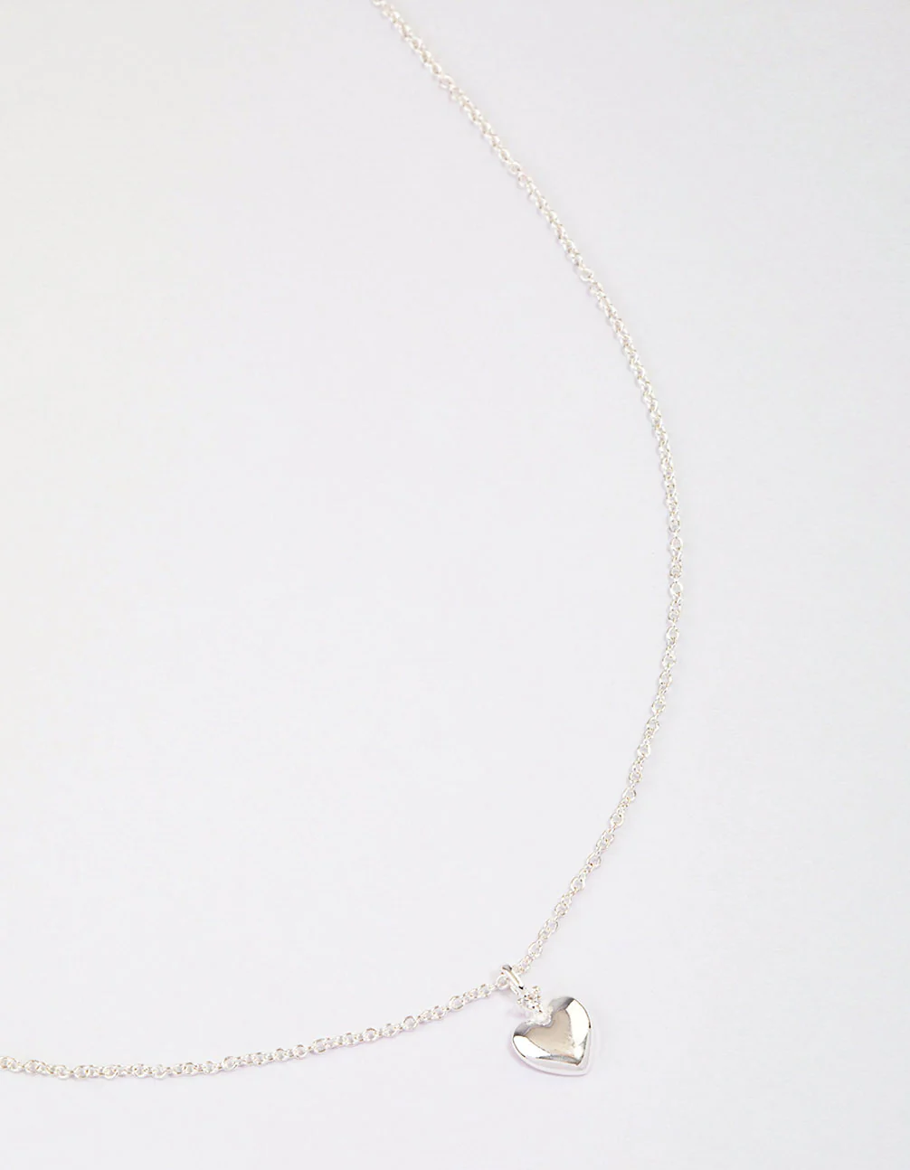 Sterling Silver Puffy Heart Pendant Necklace
