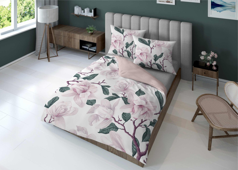 Pościel 3D satynowa z mikrowłókna MAGNOLIA 160x200 Detexpol