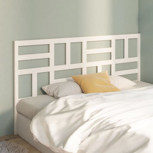 NNEVL Bed Headboard White 186x4x104 cm Solid Wood Pine