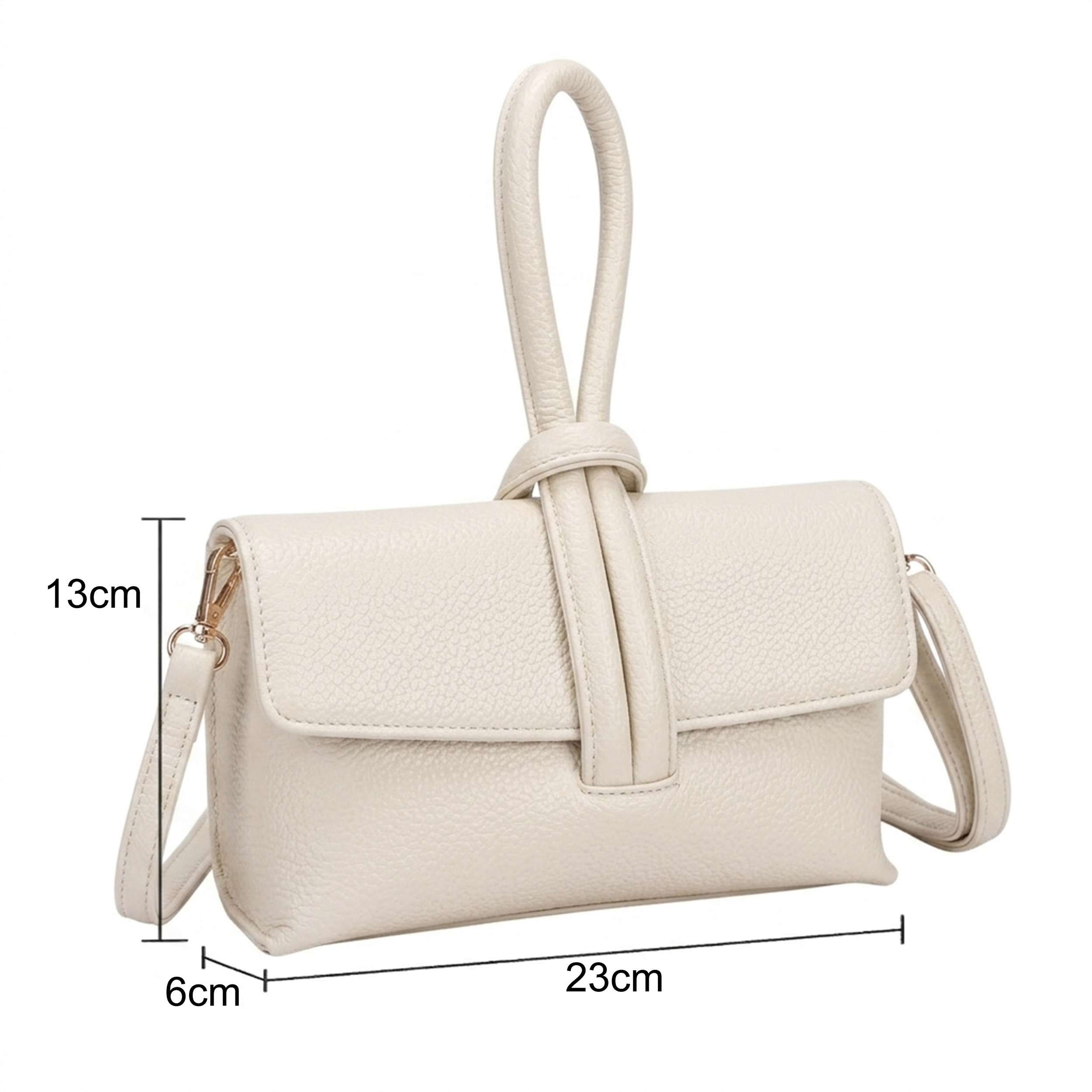 Kitise Knotted Loop Top Handle Mini Crossbody Clutch Handbag