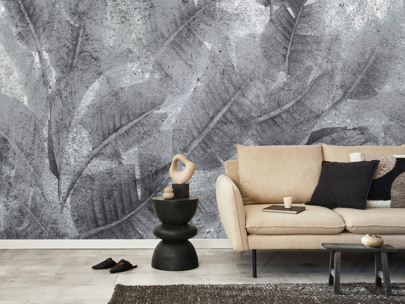 Fototapeta Liście na betonie 100x70cm