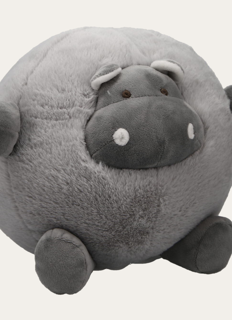 PELUCHE HIPPOPOTAME ROND GRIS
