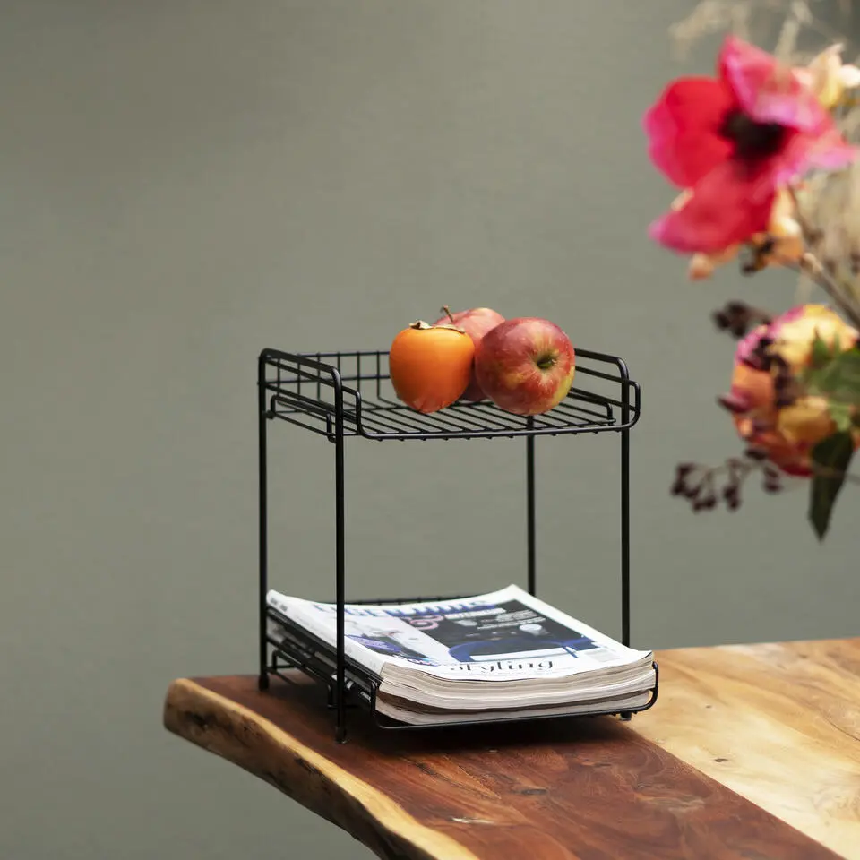 QUVIO Opbergrekje aanrecht metaal - Zwart