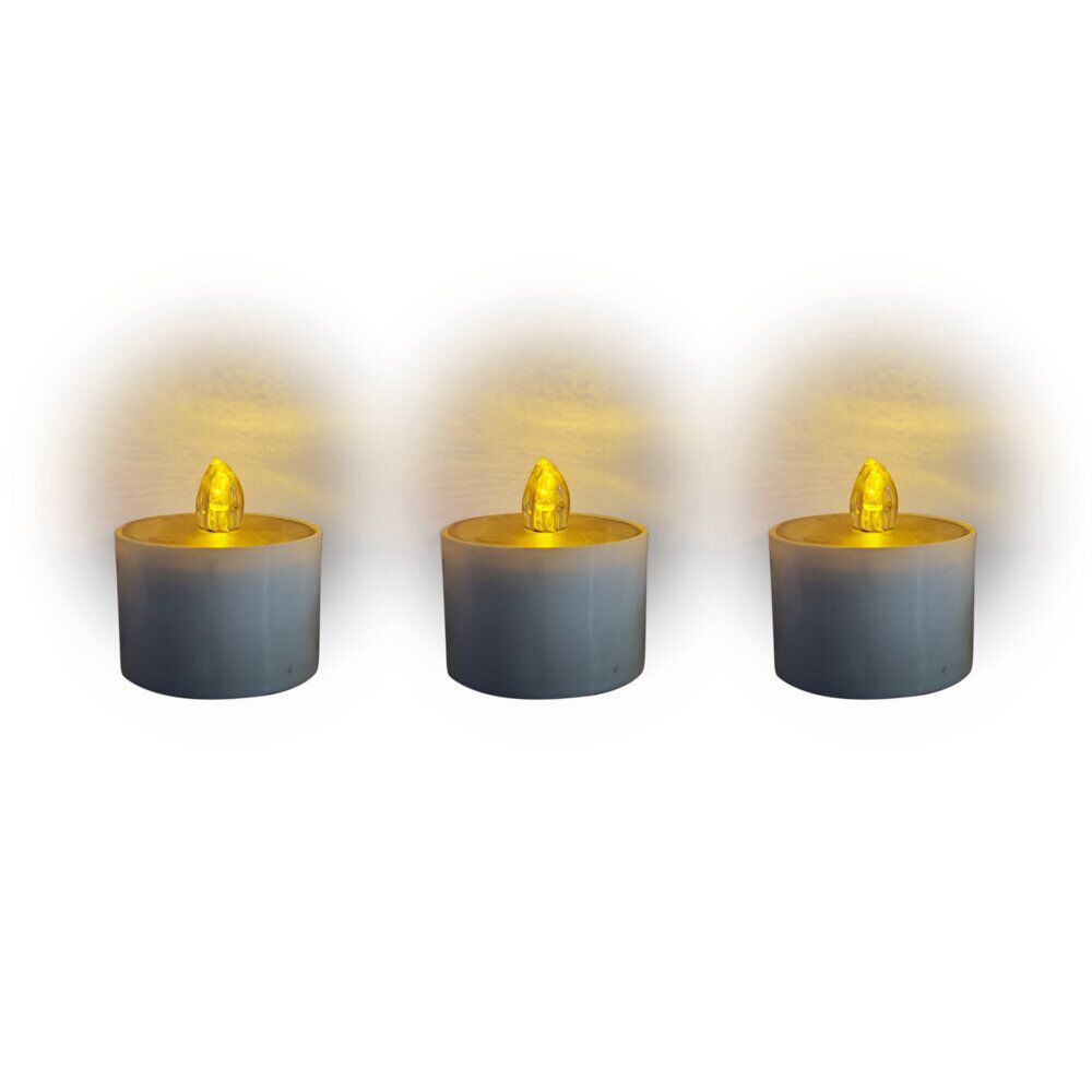 Bougie chauffe-plat solaire x3 blanche Ø5,5xH7,5cm