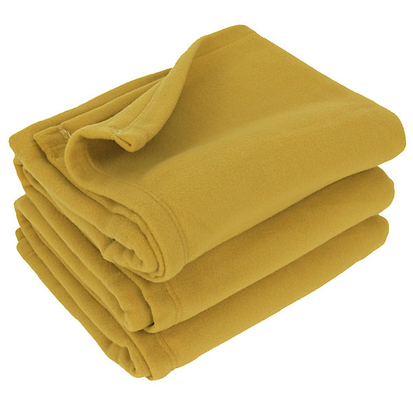 Couverture polaire 180x220 cm 100% Polyester 350g/m2 TEDDY Jaune Miel
