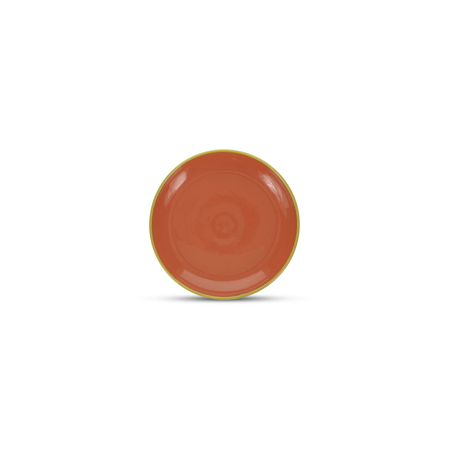 Ona - Plat bord 18xH2,5cm oranje/groen Duo - Set van 4