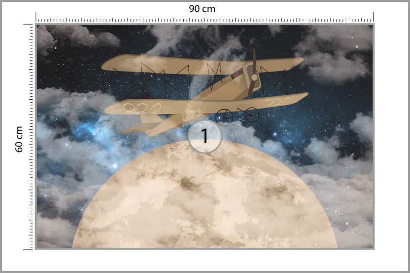 Fototapeta Samolot Na Nocnym Niebie 90x60cm
