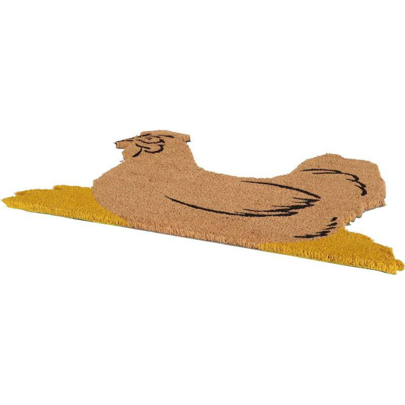 - Paillasson animal en fibres de coco intérieur extérieur poule