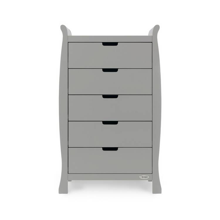 Obaby Stamford Tall 5 Drawer Chest - Warm Grey