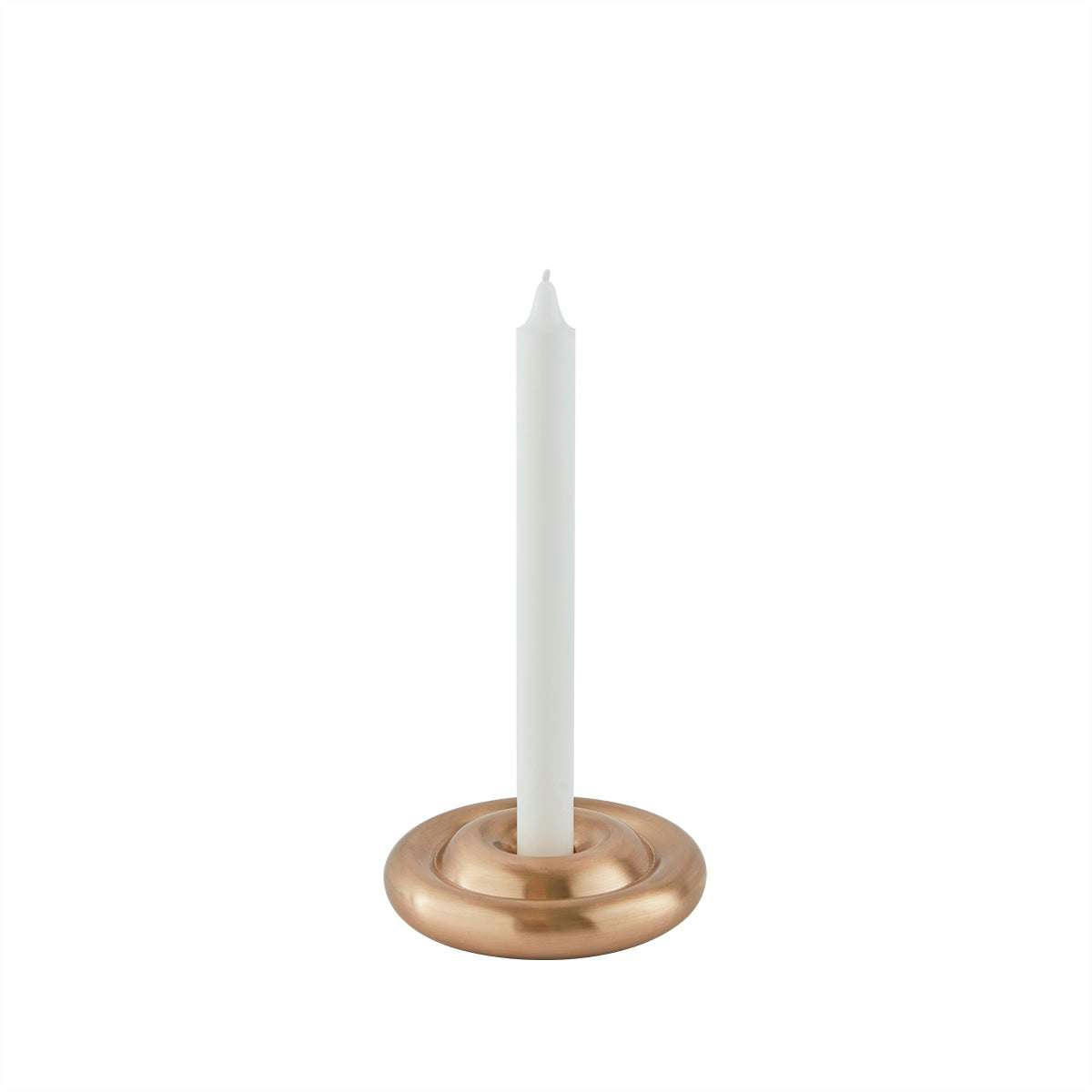 SAVI - Bougeoir beige en laiton Ø12,5xH3cm