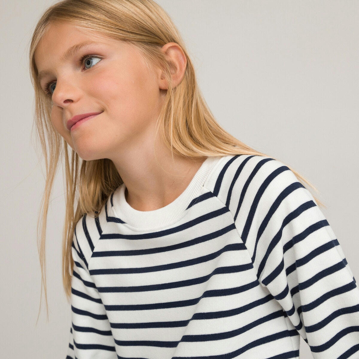 Robe manches longues rayée en molleton