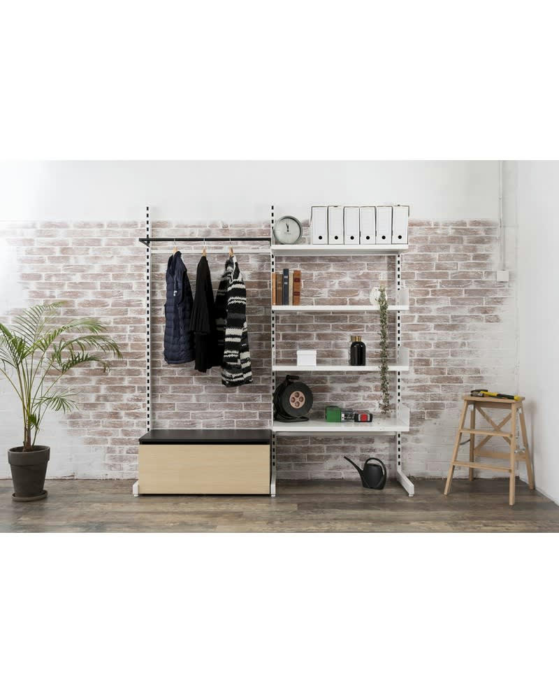 MOK - Mobilier de rangement autoportant sans fixation en métal blanc robuste