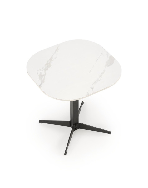 Ława BORNA S 50x50 biały marmur/czarna
