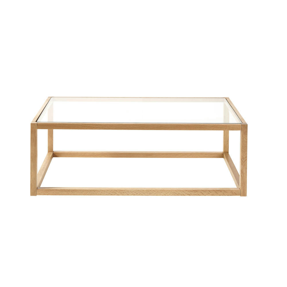 Betsy - Table basse en chêne massif et verre