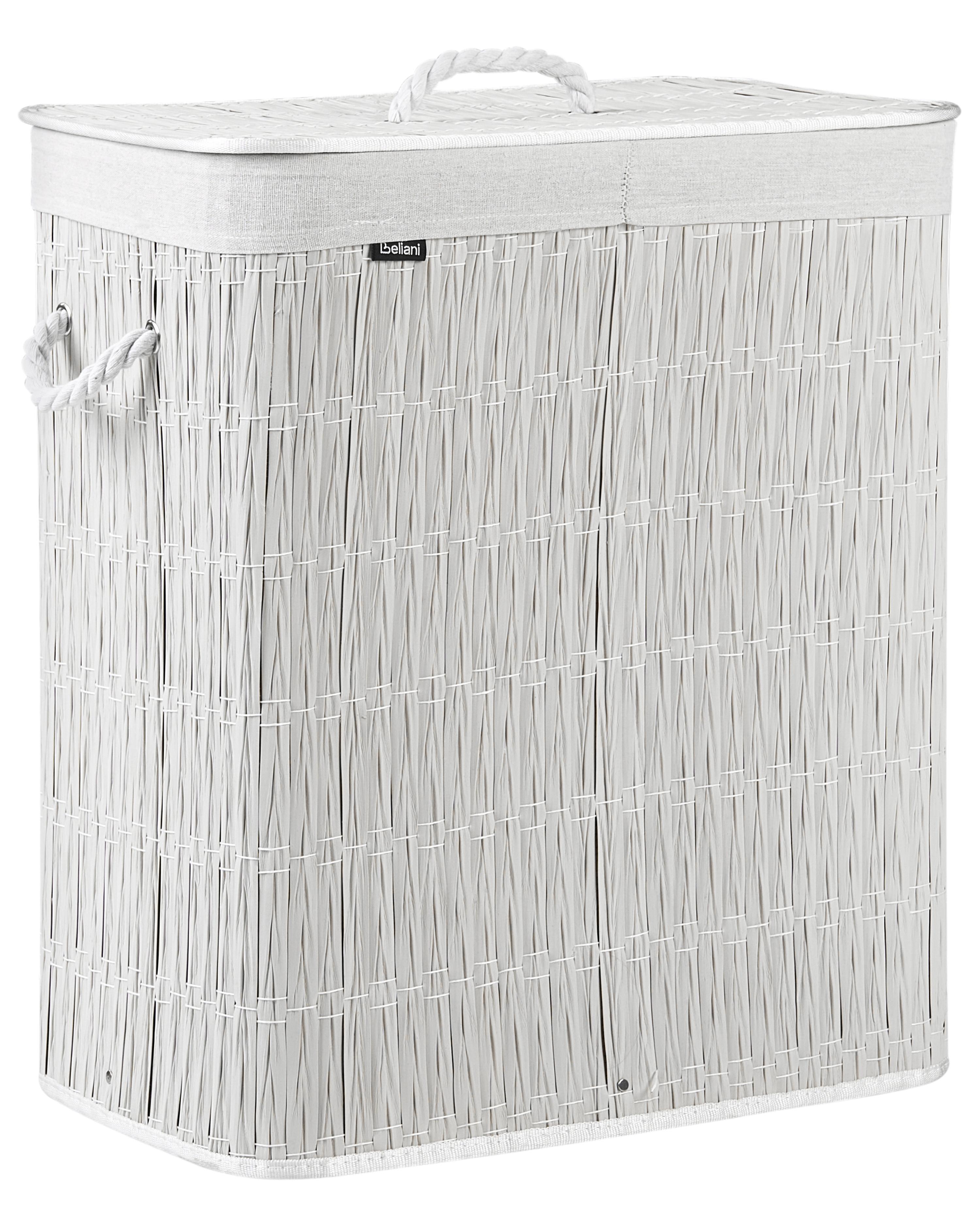 Laundry Basket with Lid ARRAIAS Fabric White 100 L